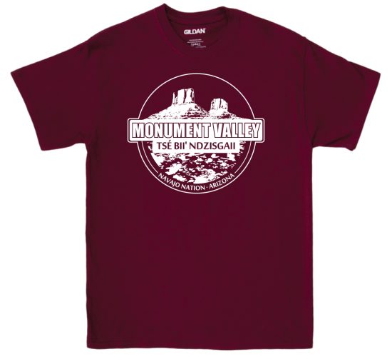 Monument Valley Badge White on Maroon