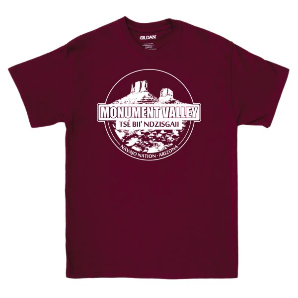 Monument Valley Badge White on Maroon